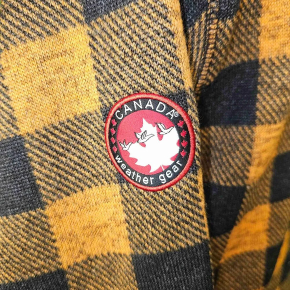 Canadian Weather Gear Mens‎ Orange Black Half Zip Pullover Sweater Large - Picture 4 of 6